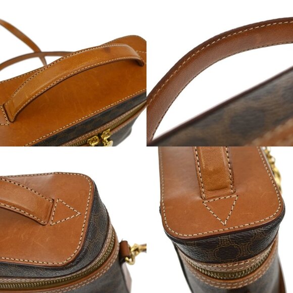 CELINE Logo Macadam Circle 2Way Shoulder Hand Bag PVC Leather Brown GHW 69YH773 - Picture 8 of 16